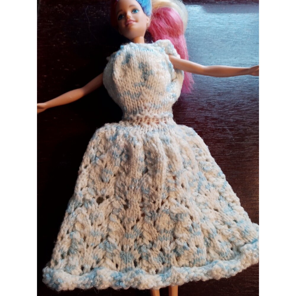 Vintage Fashion 12" Doll Outfit 1960's Blue Handmade 2 Piece Dress Underwear